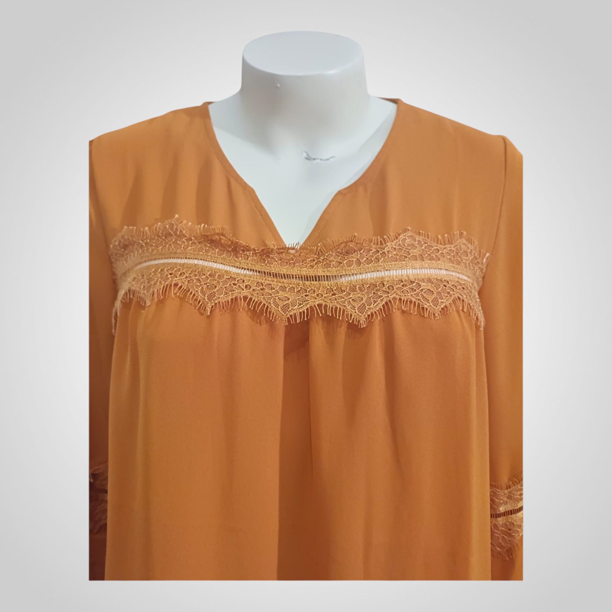 Blouse femme Camaïeu jaune safran fluide avec manches larges taille L