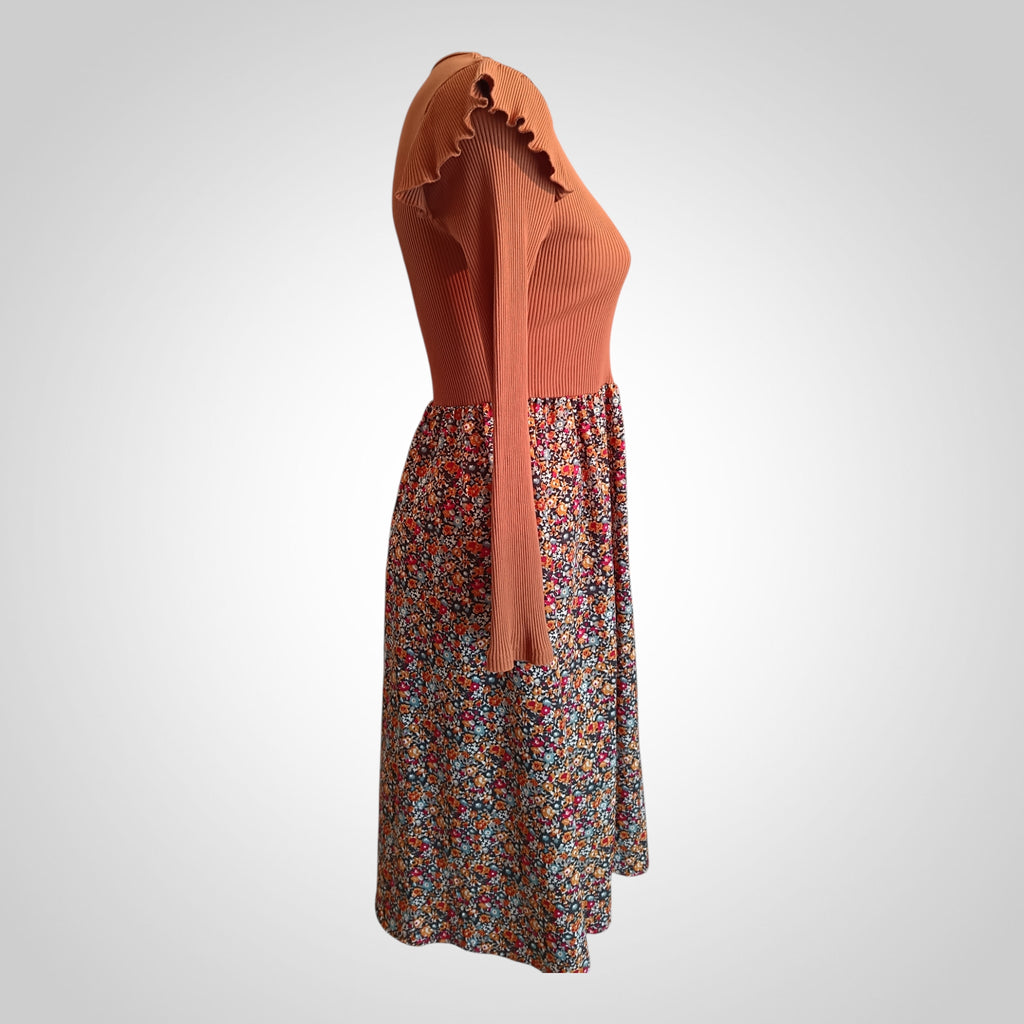 Robe Shein Taille L Marron/Fleurie