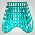 Organisateur de bureau plastique vert 2 niveaux empilables rangement papiers dossiers courrier