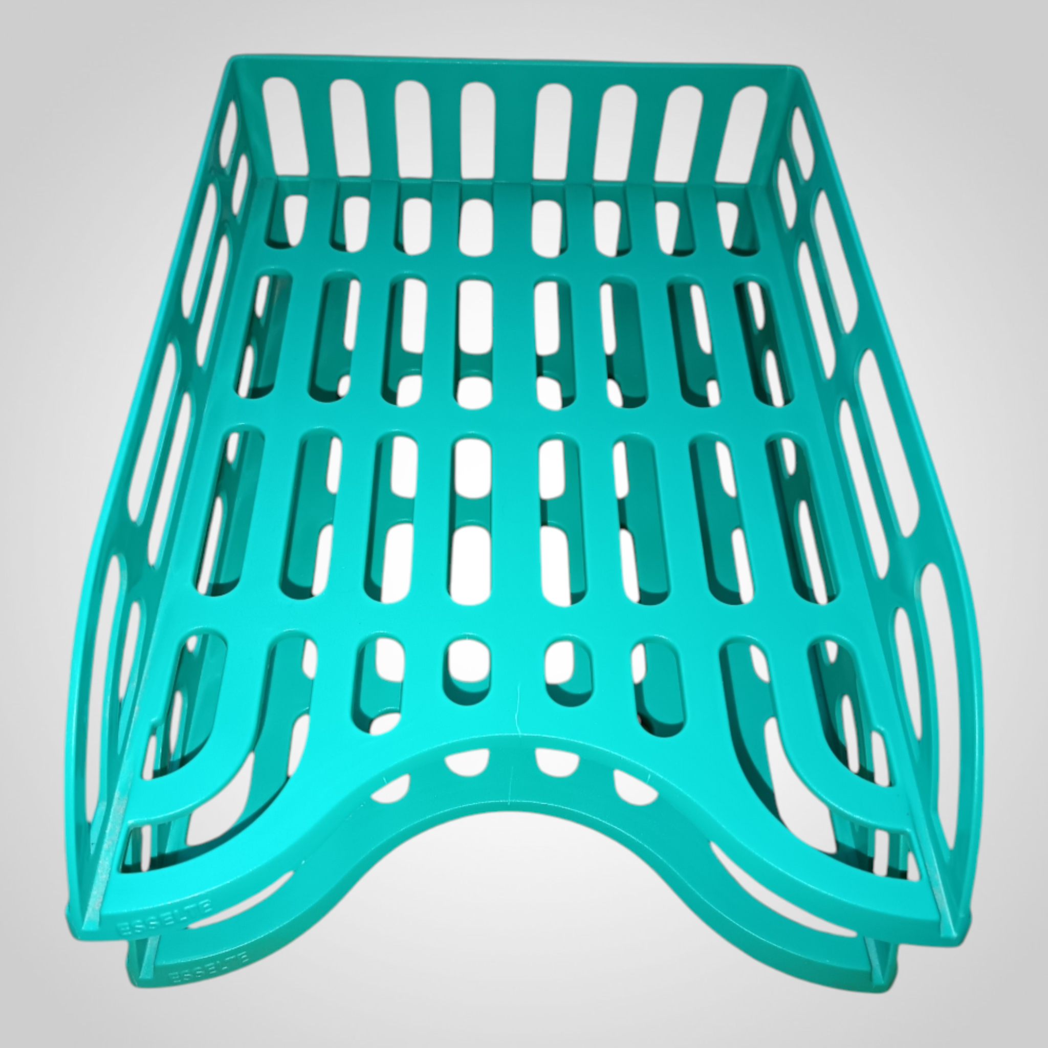 Organisateur de bureau plastique vert 2 niveaux empilables rangement papiers dossiers courrier