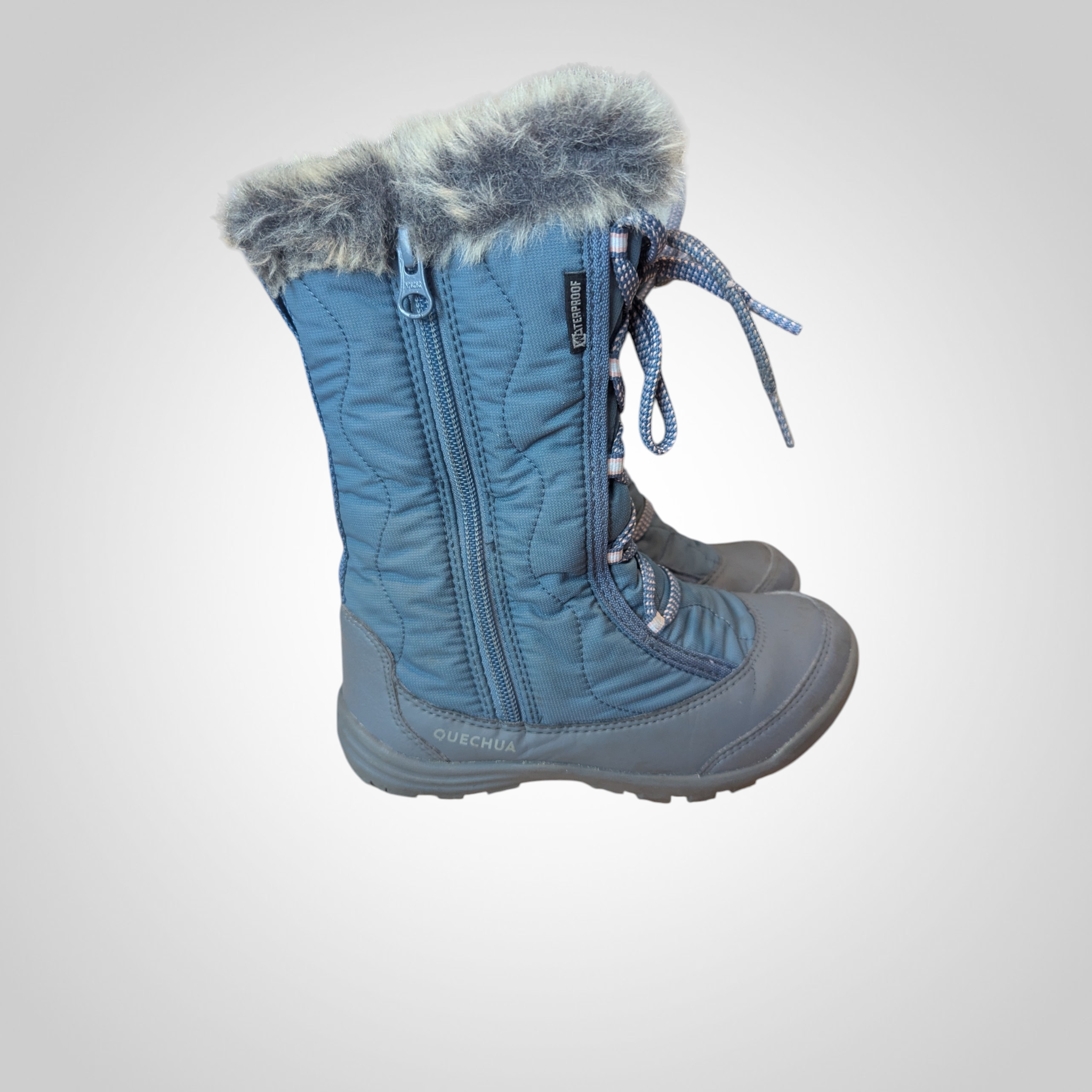 Bottes fourrées après-ski Quechua bleu gris pointure 32