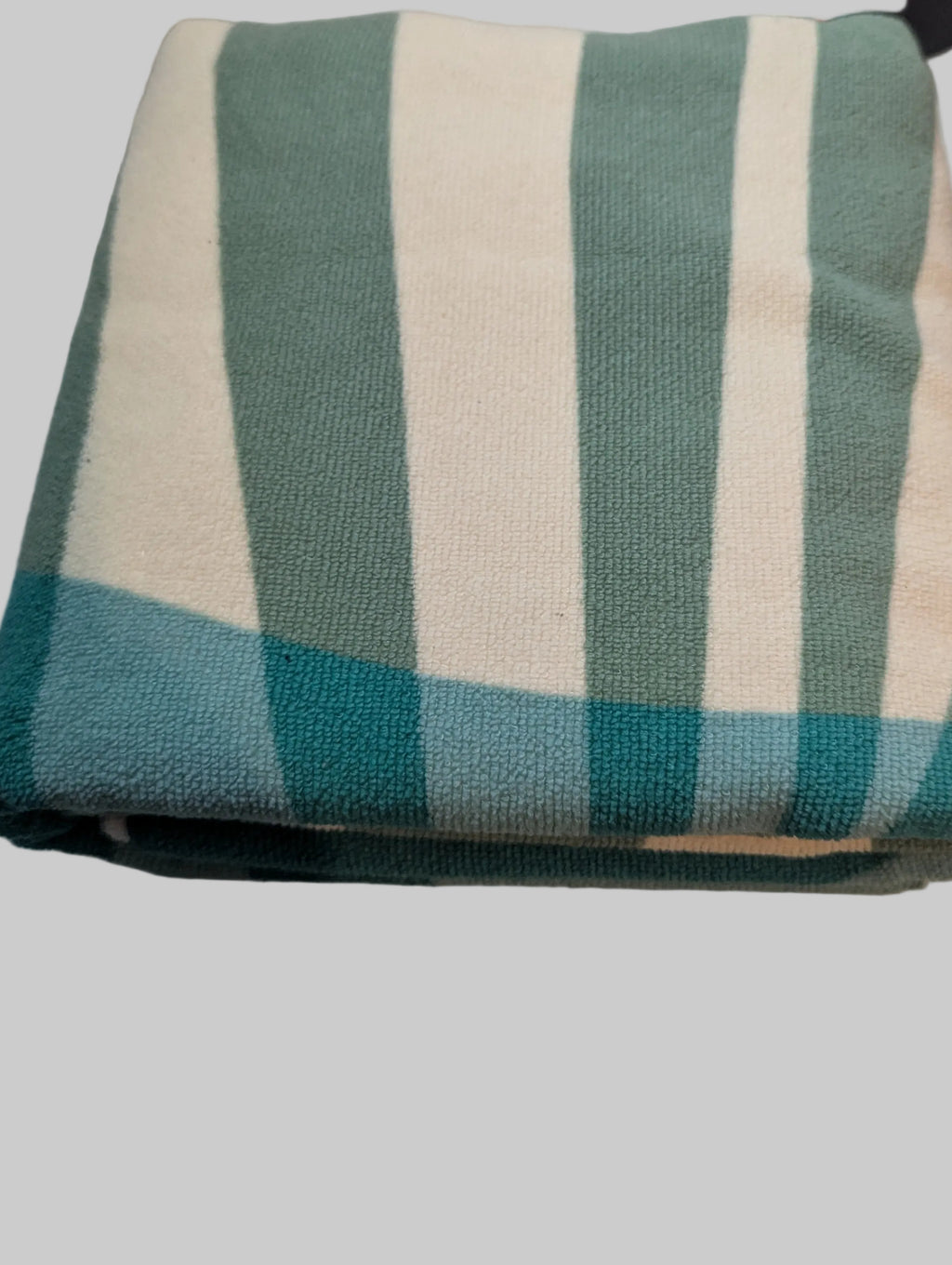 Serviette de plage bleu vert beige 70x140 cm neuve sans étiquette