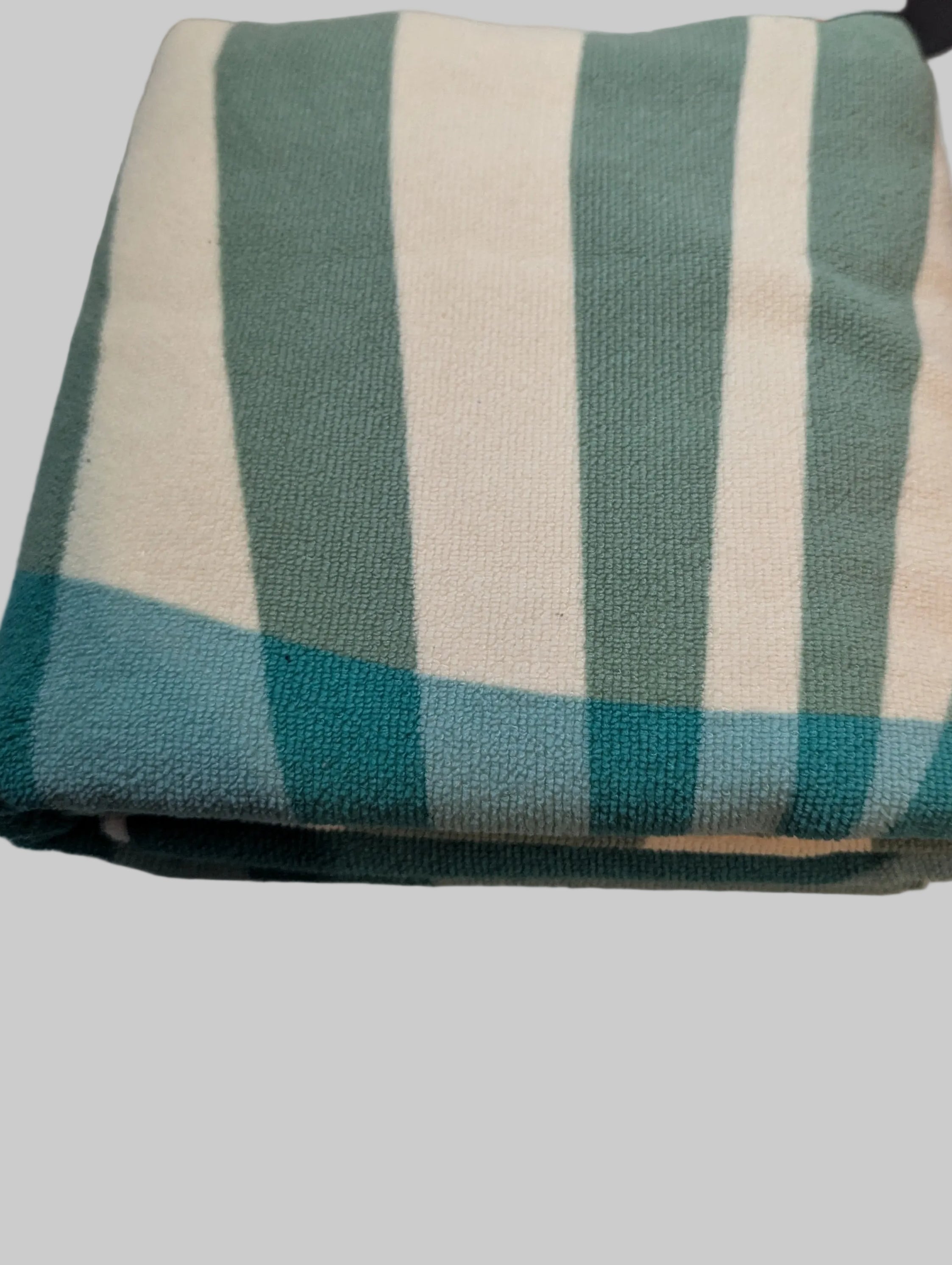 Serviette de plage bleu vert beige 70x140 cm neuve sans étiquette
