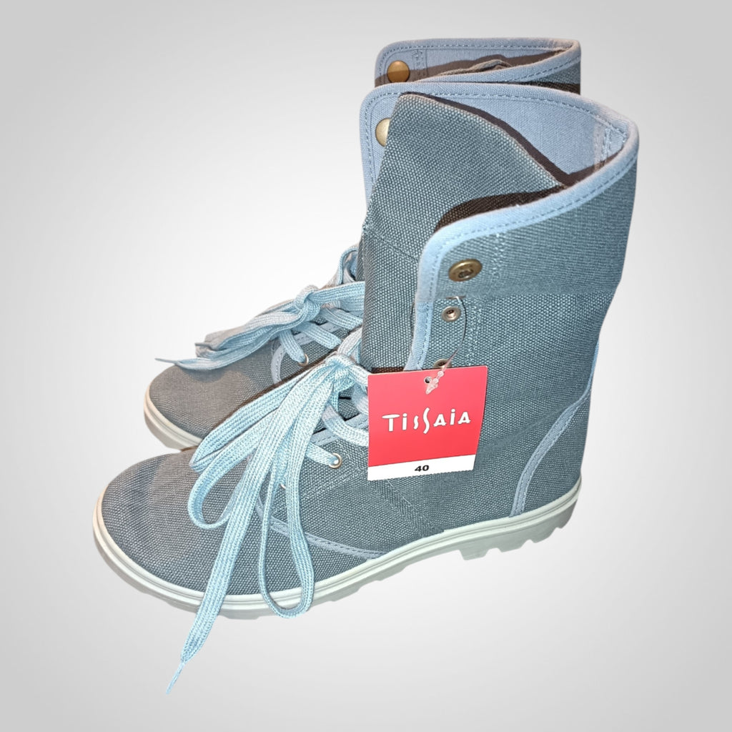 Chaussures montantes Tissaia 40 gris bleu lacets semelles épaisses
