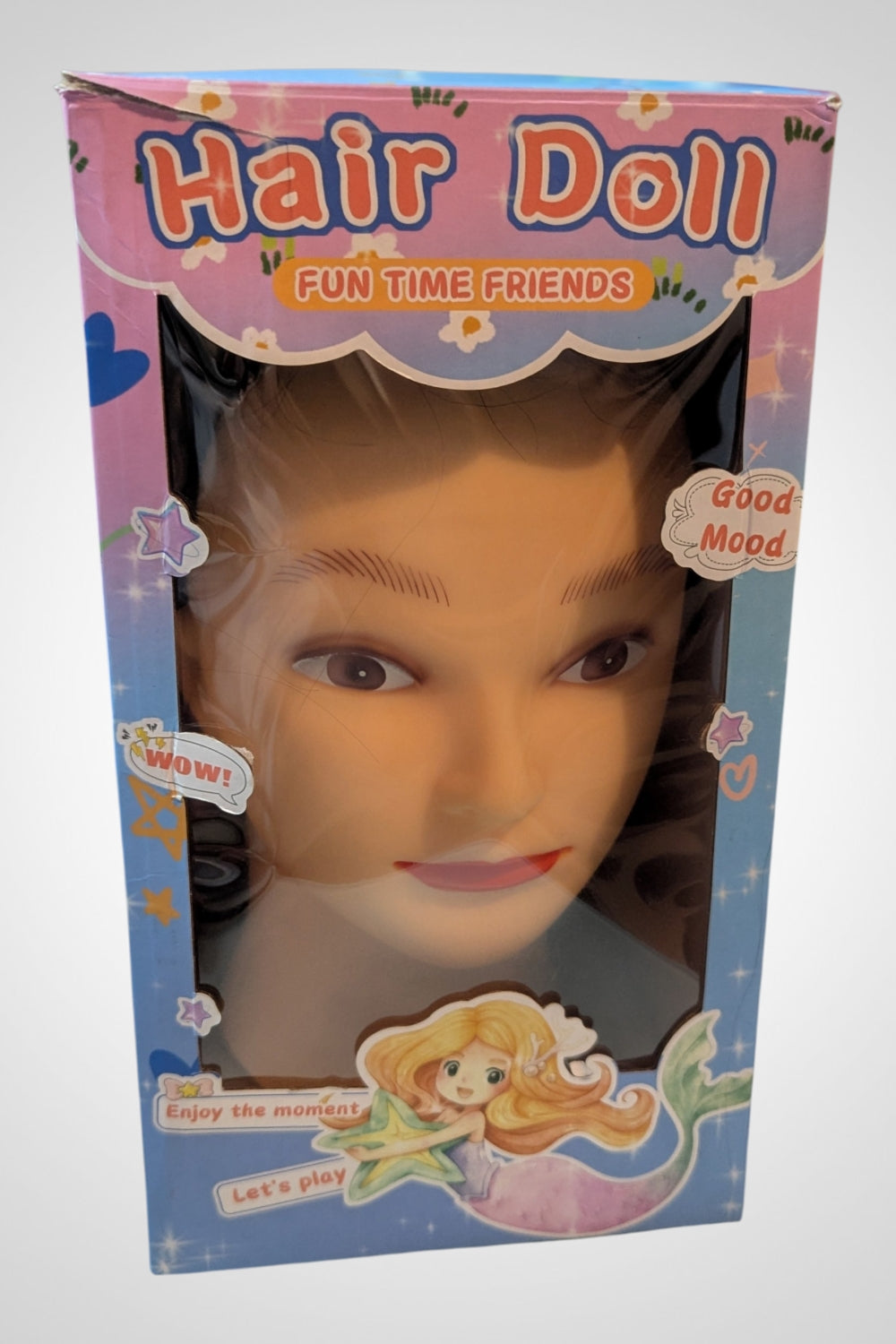 Tête de mannequin de coiffure 100% cheveux humains 18 pouces noir teintable avec étau et accessoires
