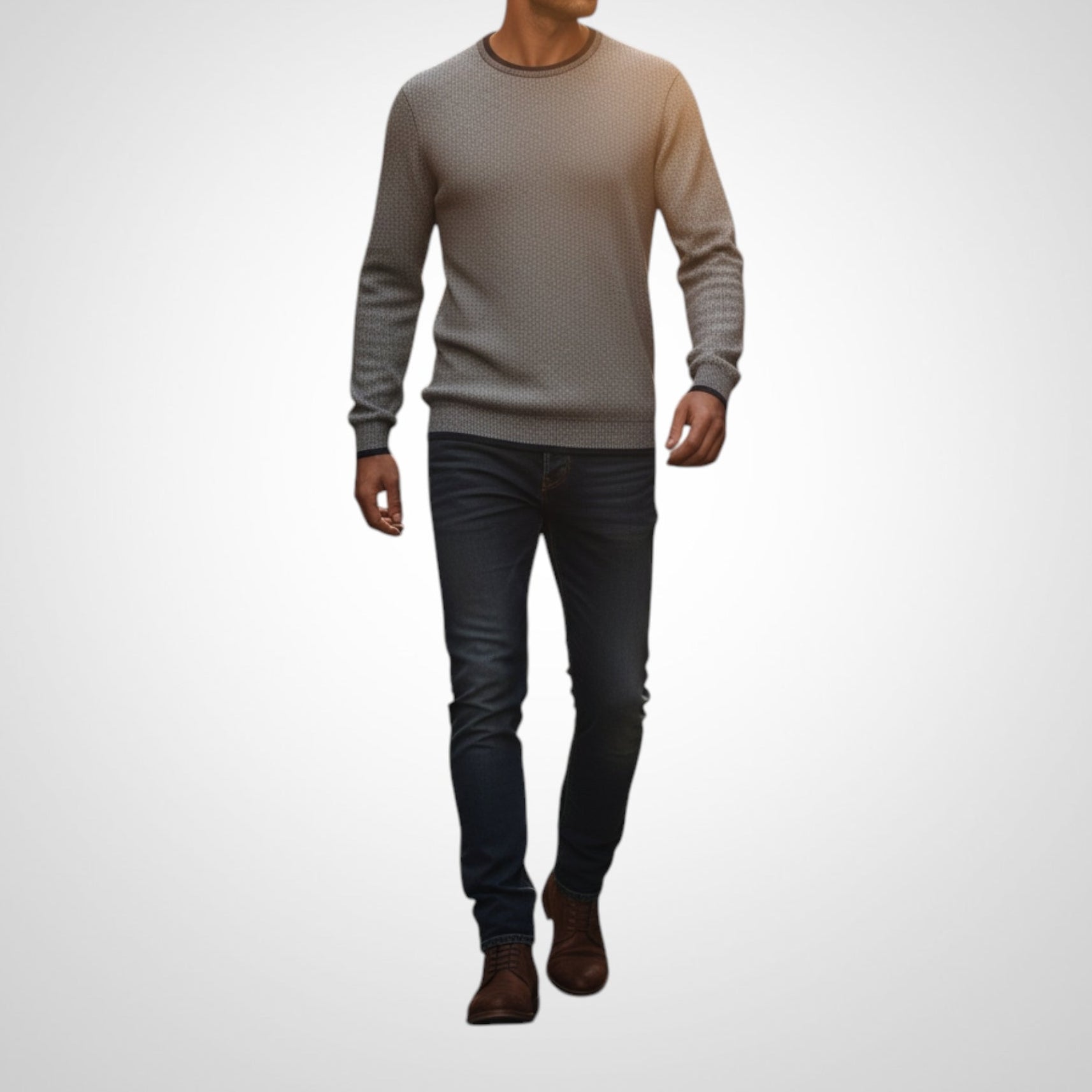 Pull M&S Taille L Gris Coton Confort