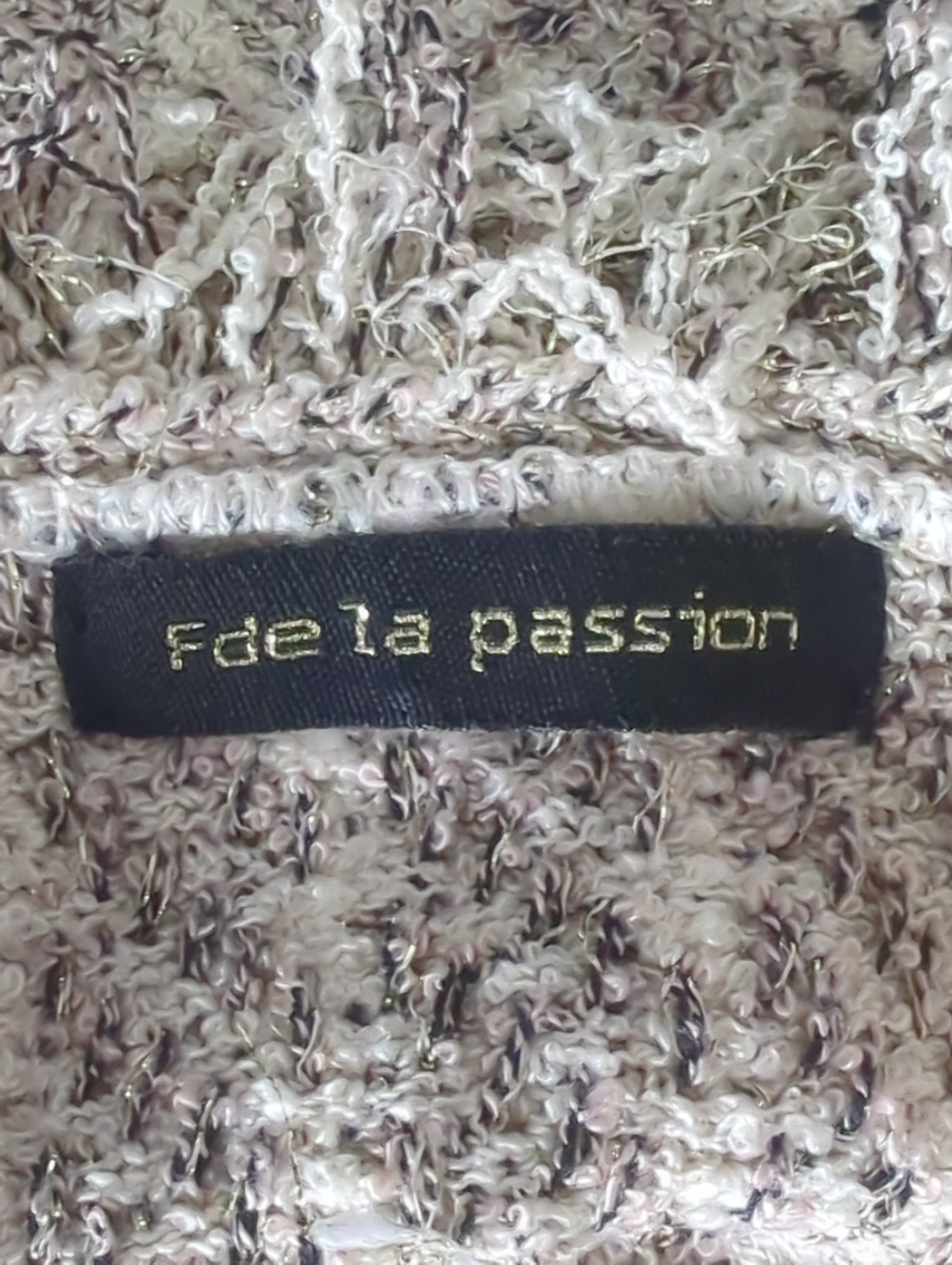 Cardigan Fde La Passion Taille Non Indiquée Beige Fils Dorés Vintage Chic