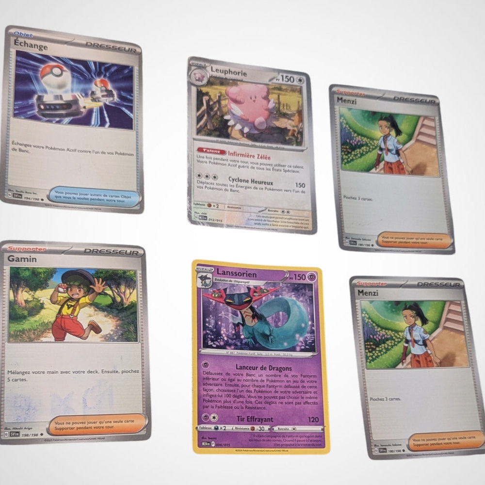 Lot de 6 cartes Pokémon à collectionner très bon état