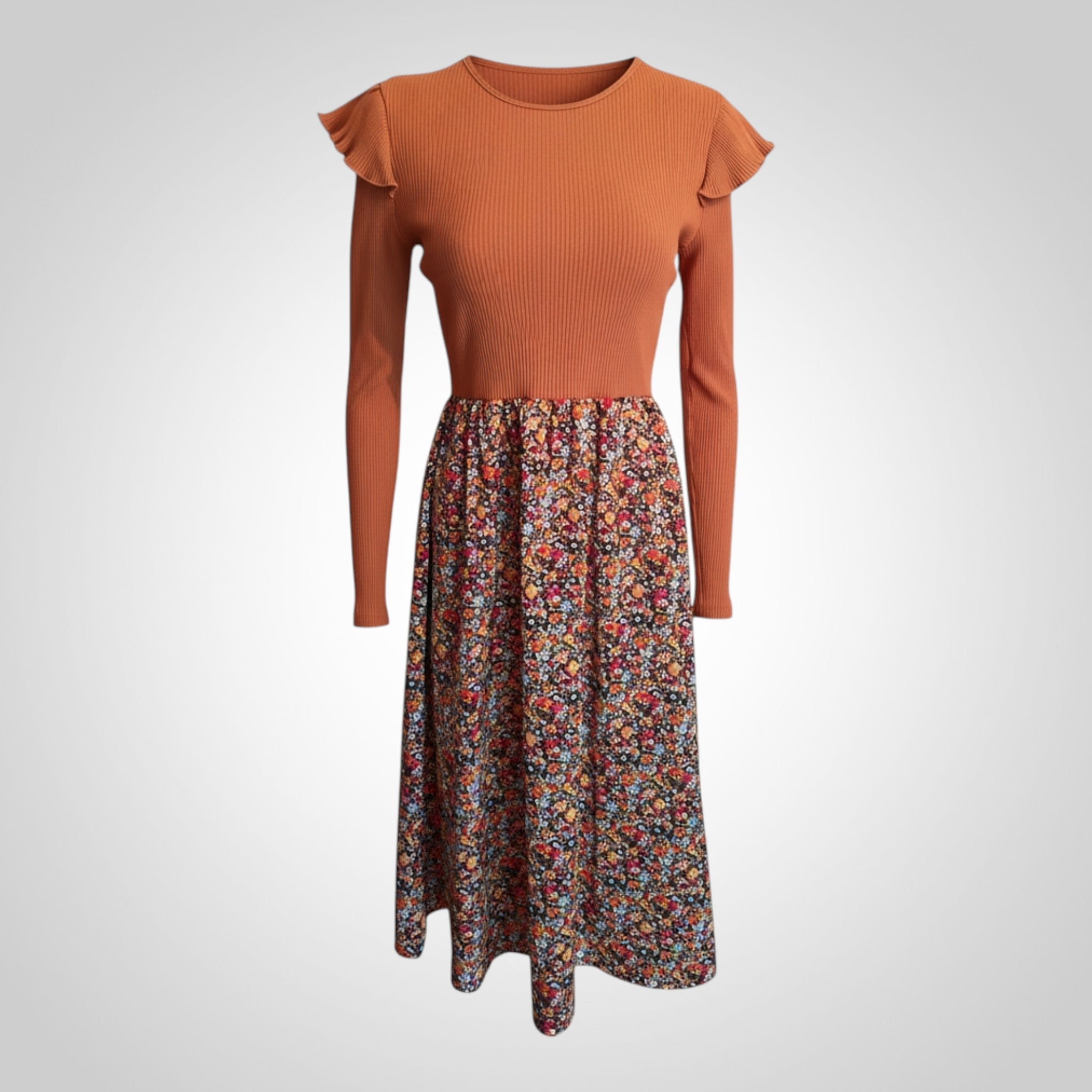 Robe Shein Taille L Marron/Fleurie