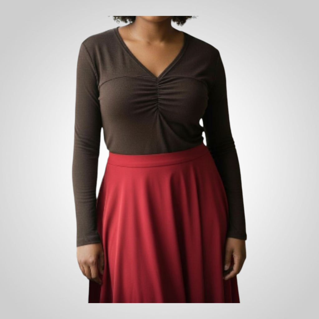 Top Sélectif Taille Non Indiquée Noir Col V Moulant