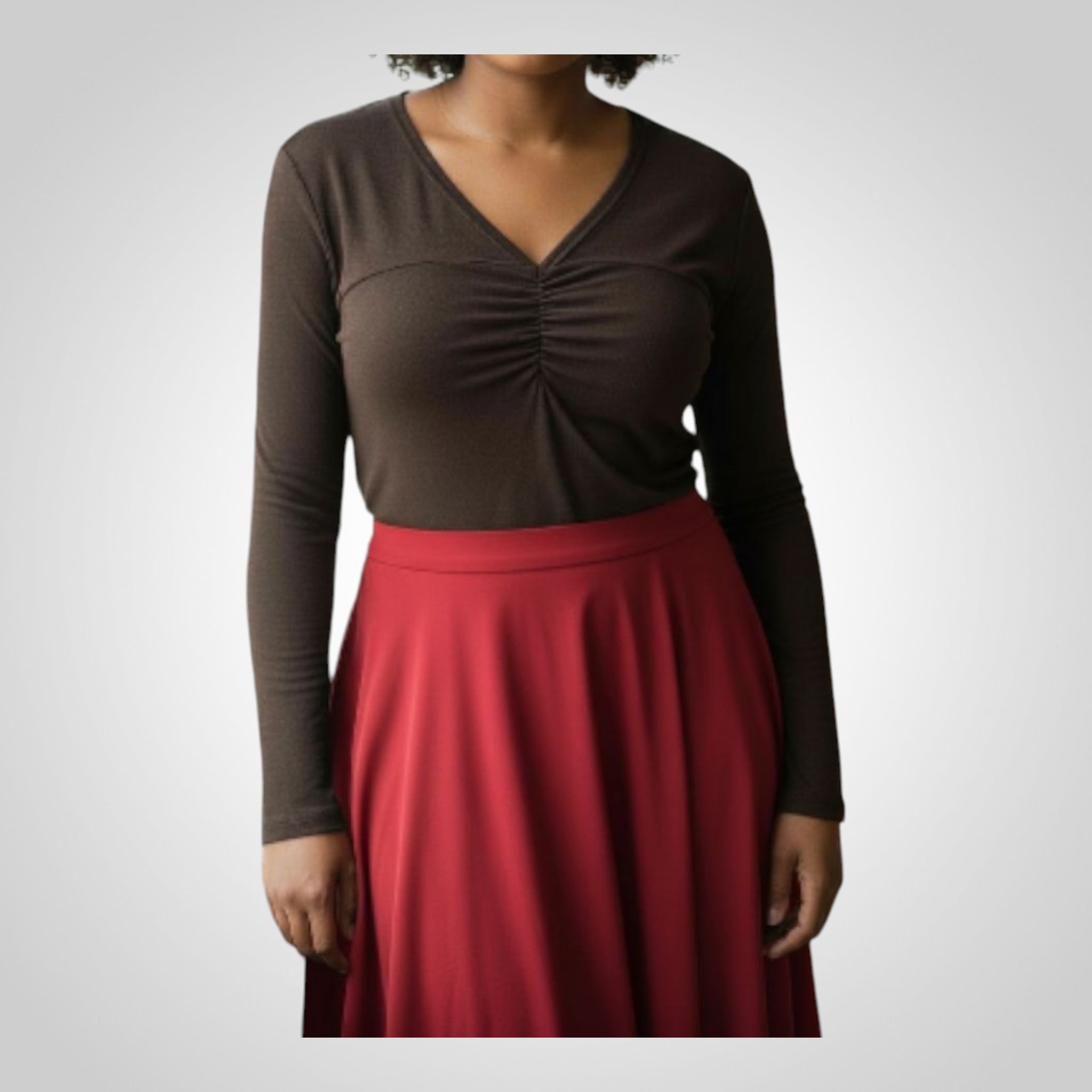Top Sélectif Taille Non Indiquée Noir Col V Moulant