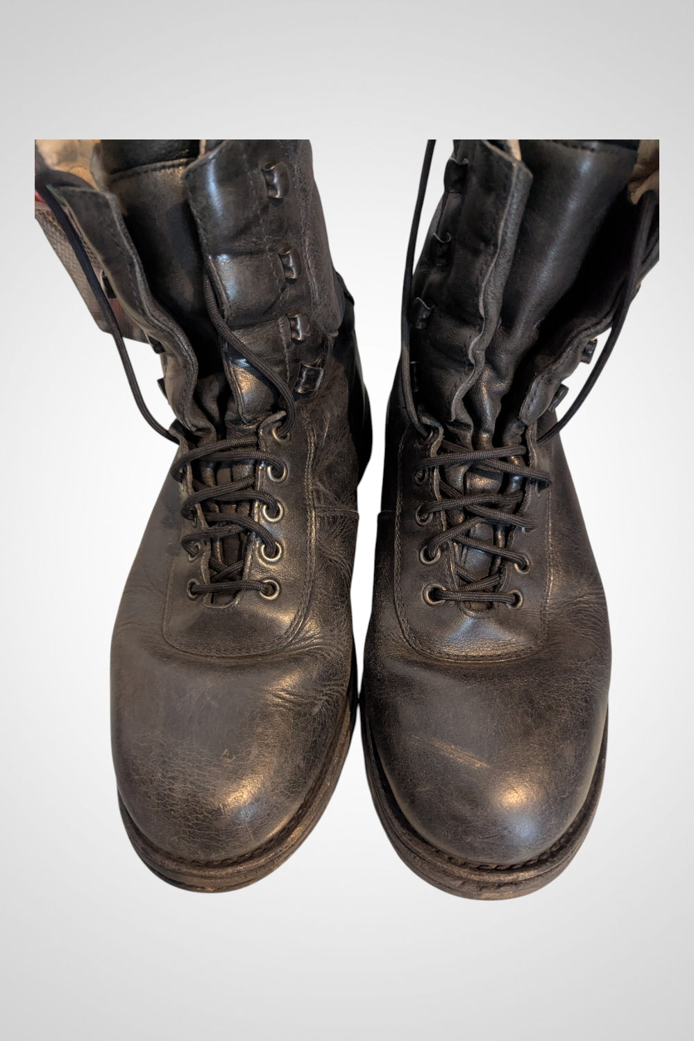 Rangers armée Argueyrolles noires cuir vitré lacets pointure 43 robustes confortables