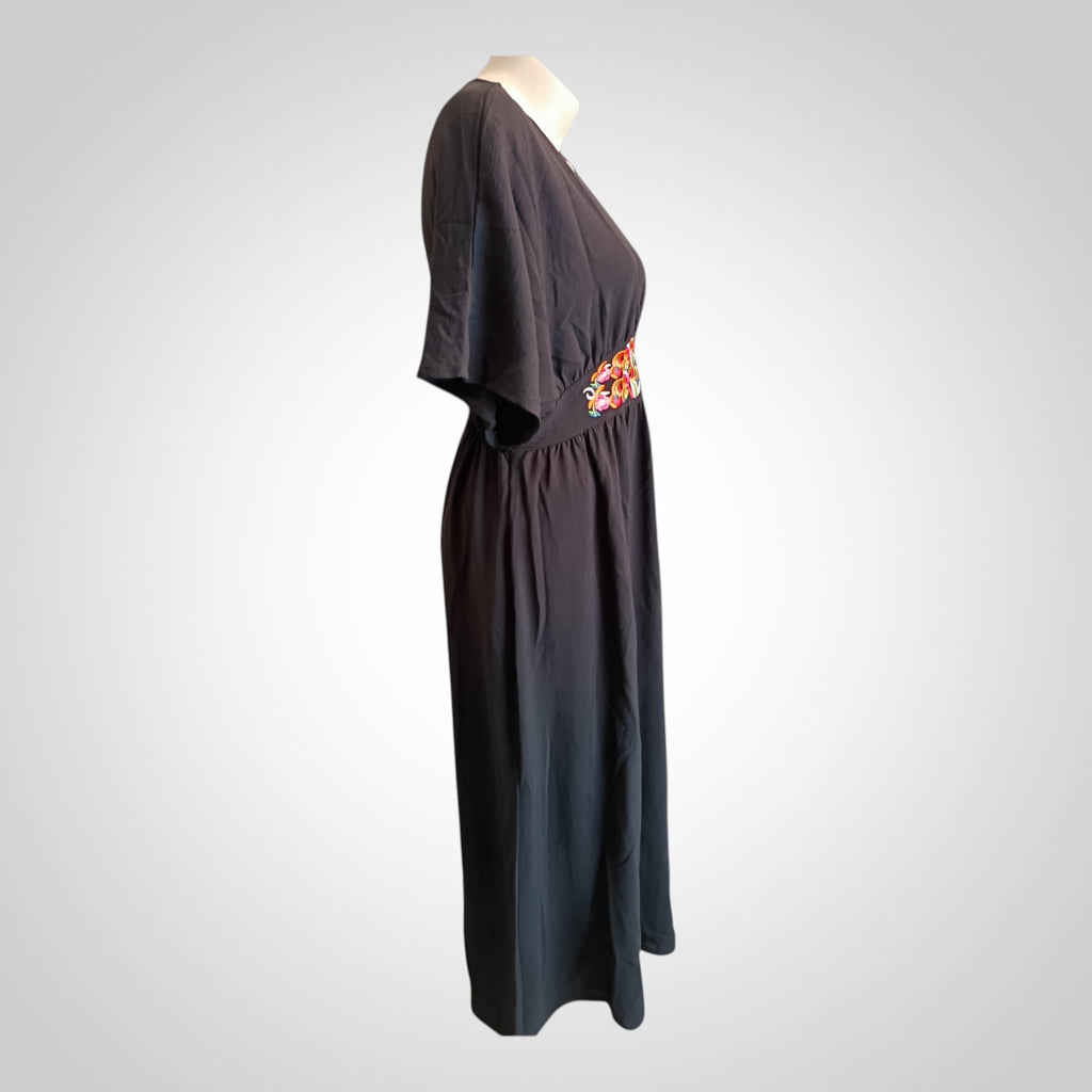 Robe femme Shein longue noire brodée élégante taille L