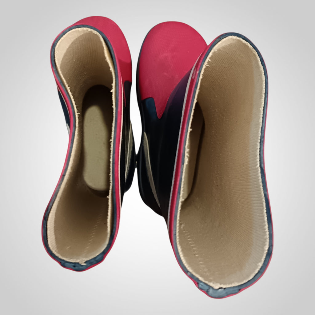 Bottes de pluie Poivre Blanc pointure 24 rouge bleu caoutchouc mixte