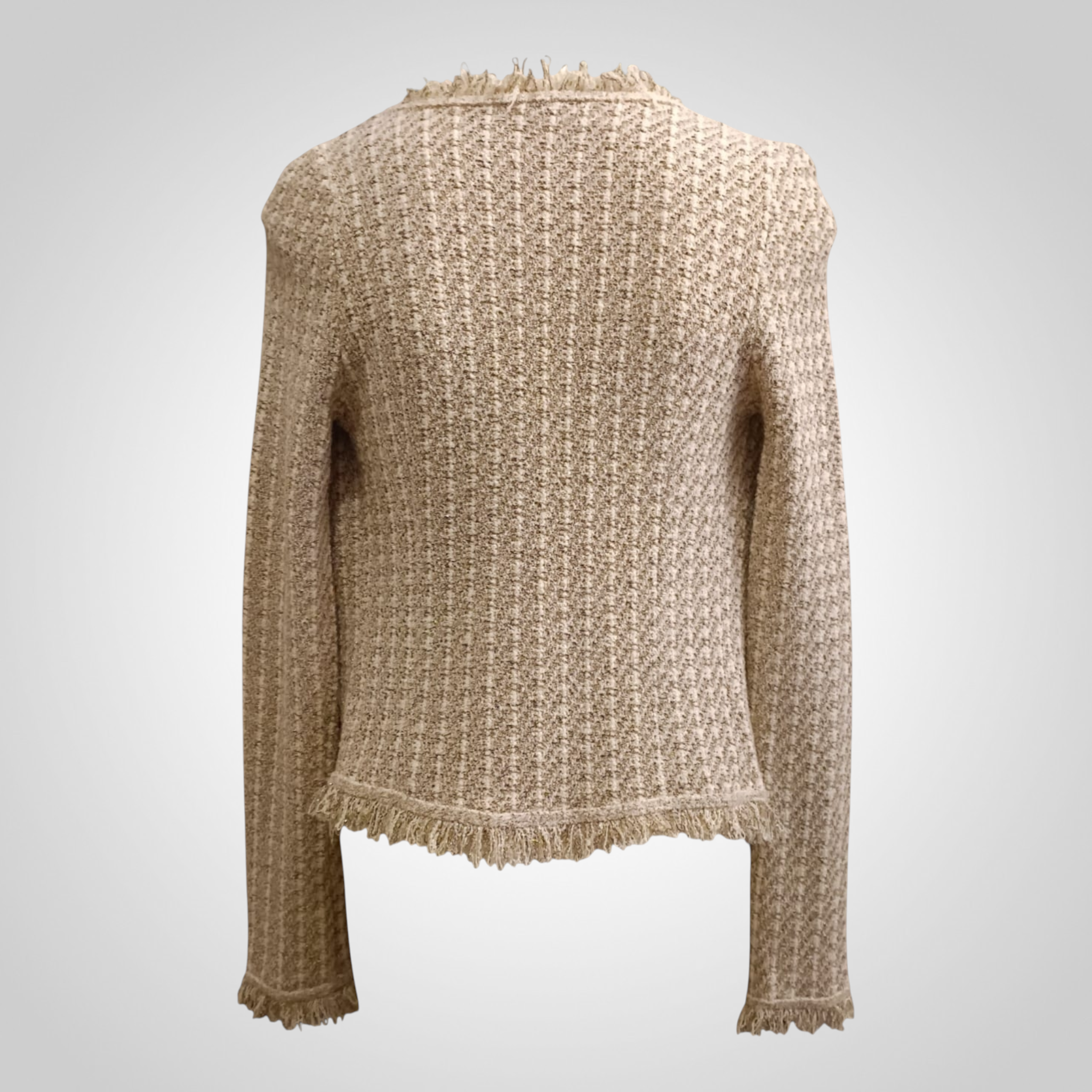 Cardigan Fde La Passion Taille Non Indiquée Beige Fils Dorés Vintage Chic