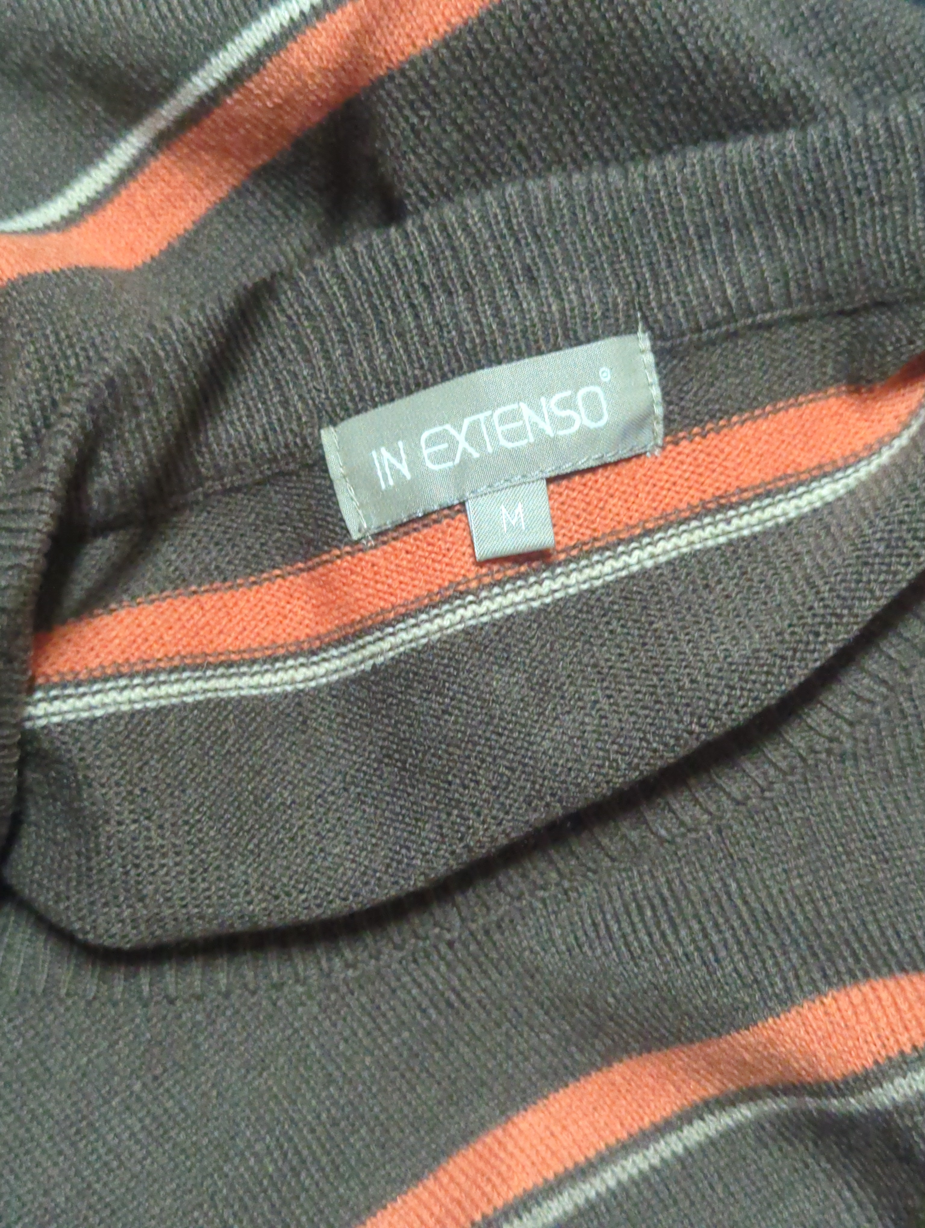 Pull In Extenso Taille M Rayé Marron Orange Beige 100% Acrylique