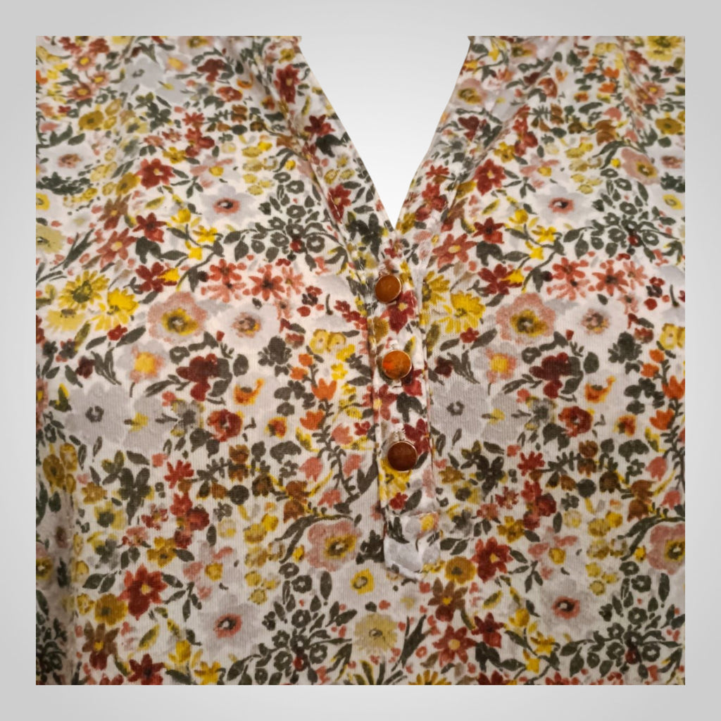 Blouse femme Gémo fleurie manches 3/4 coupe fluide taille XL