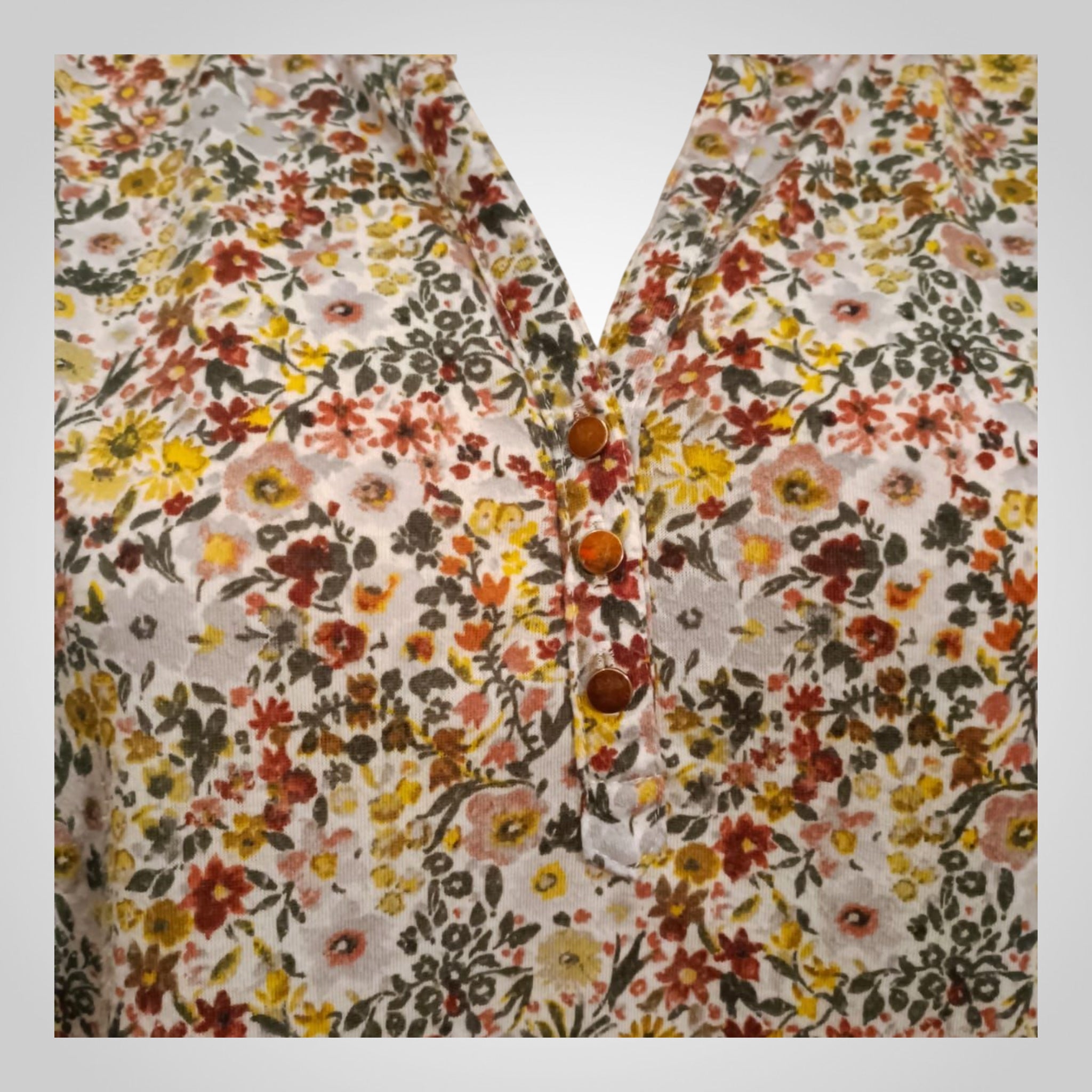 Blouse femme Gémo fleurie manches 3/4 coupe fluide taille XL