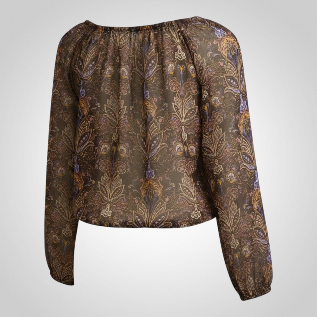 Blouse Mosquitos Taille 40 Marron Imprimé Bohème